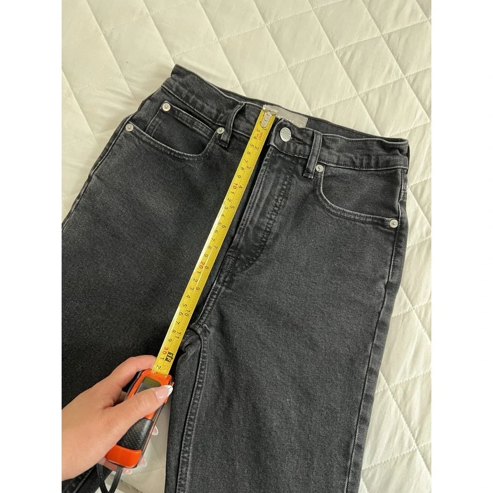 Everlane Way High Slim Jeans 25 Short Black Straight Leg Minimalist Quiet Luxury
